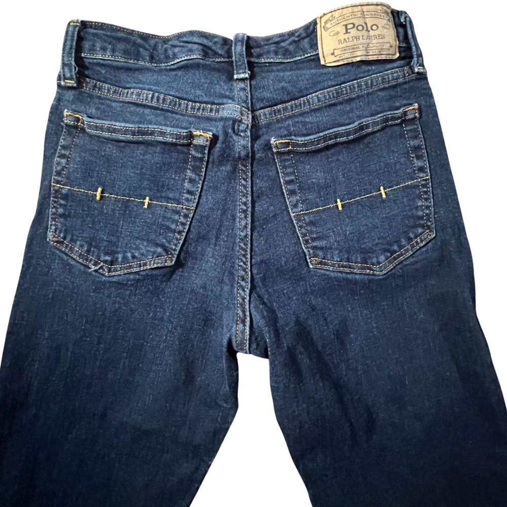 Polo Ralph Lauren Jeans Kids 16 Dark Blue Slim Fit Authentic Dungarees Denim - Picture 7 of 11